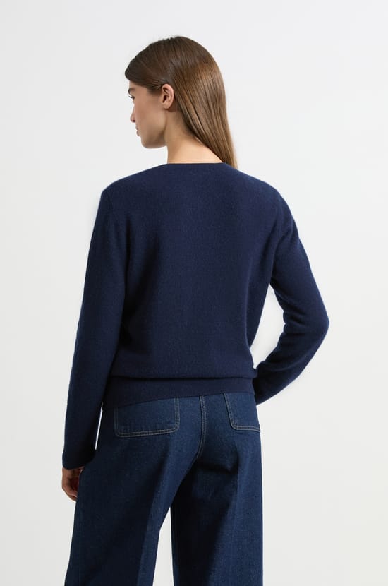 Round Neck Cashmere Sweater;${refinementColor}