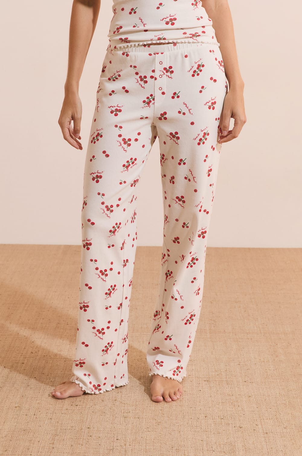 Pantalon de pyjama avec coton et motifs tomates;${refinementColor}