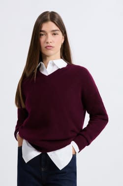 V-neck Cashmere Sweater;${refinementColor}
