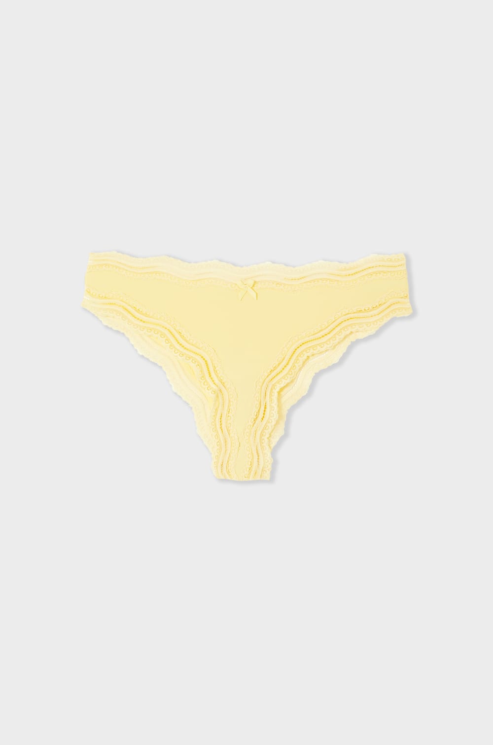 Stringi z mikrofibry z koronkowym wykończeniem;${refinementColor}