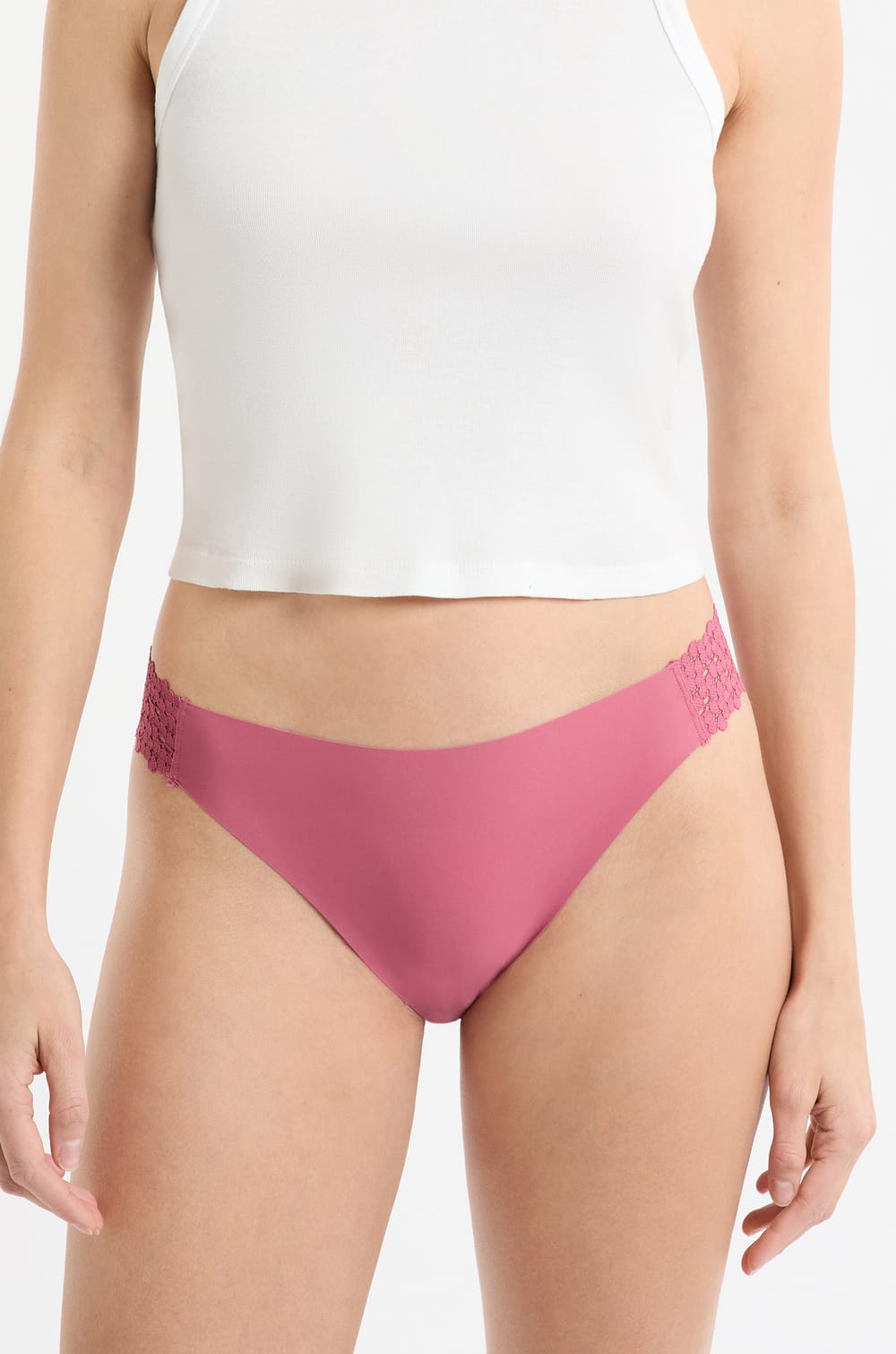 Microfibre and Lace Brief;${refinementColor}