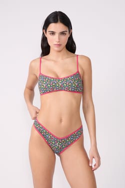 Brassière haut de maillot fleuri;${refinementColor}