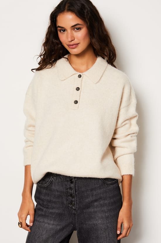 Pull col boutonné;${refinementColor}