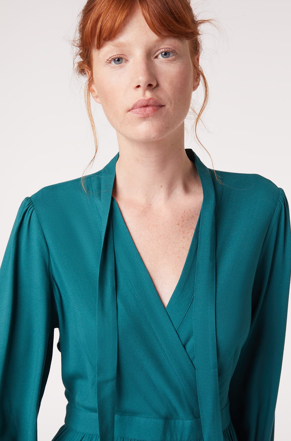 Robe avec col lavallière ILIE VERT ETAM