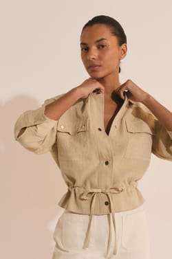 Casual Jacket with Silver Button Details;${refinementColor}