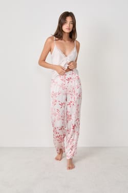 Printed satin trousers;${refinementColor}