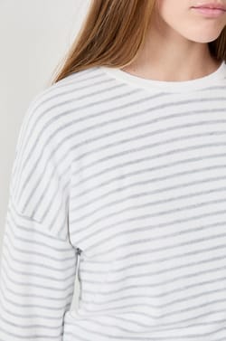 Sweatshirt &agrave; rayures;${refinementColor}