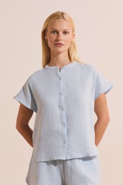 Chemise de pyjama en gaze de coton;${refinementColor}