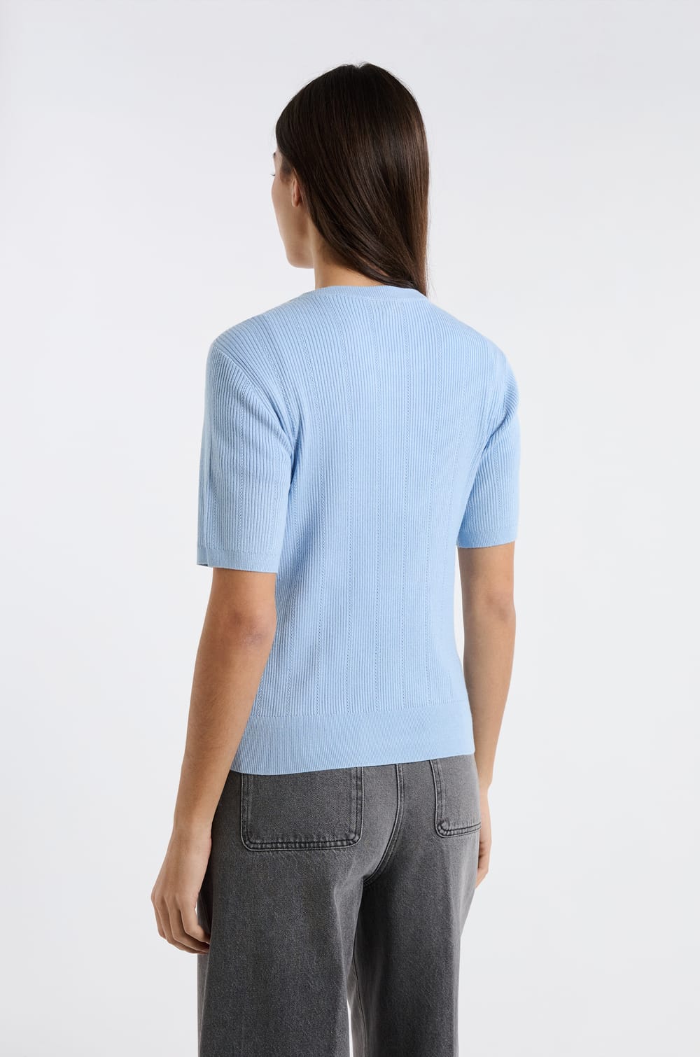 Pull col rond en maille fine;${refinementColor}