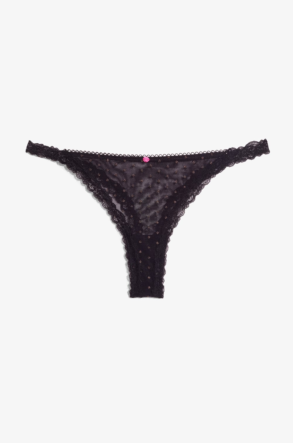 Tanga de tul tejido brillante;${refinementColor}