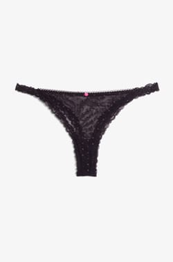 Tanga de tul tejido brillante;${refinementColor}