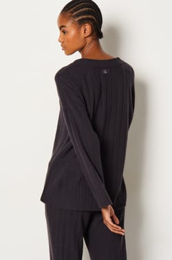 Gerippter Pyjama-Sweatshirt;${refinementColor}