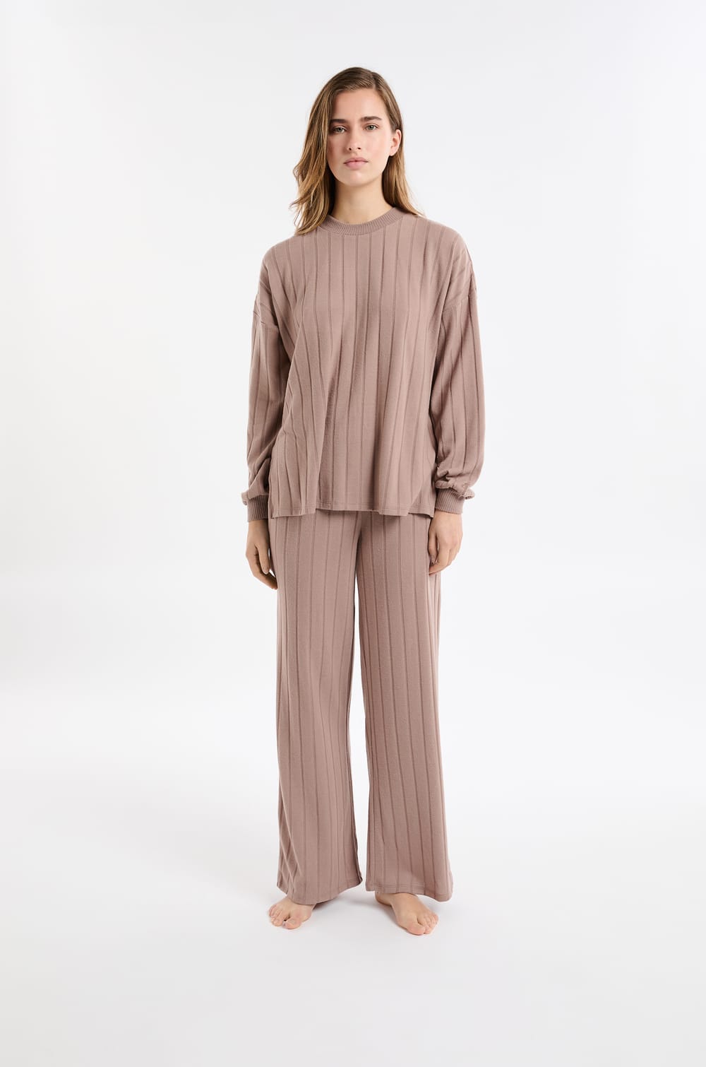 Pyjama-Sweatshirt mit Rundhalsausschnitt;${refinementColor}