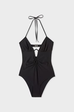 One-Piece Swimsuit With Plunging Neckline;${refinementColor}