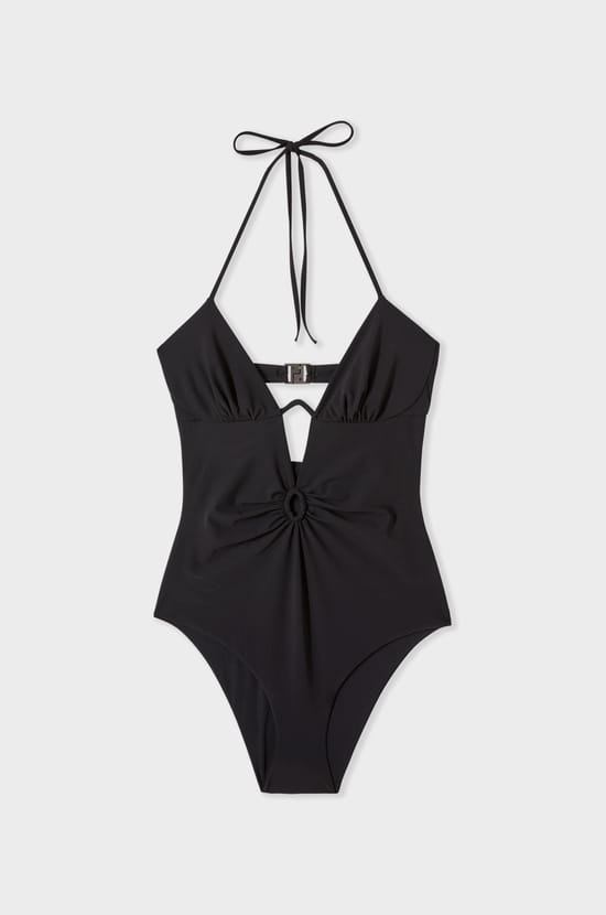 One-Piece Swimsuit With Plunging Neckline;${refinementColor}