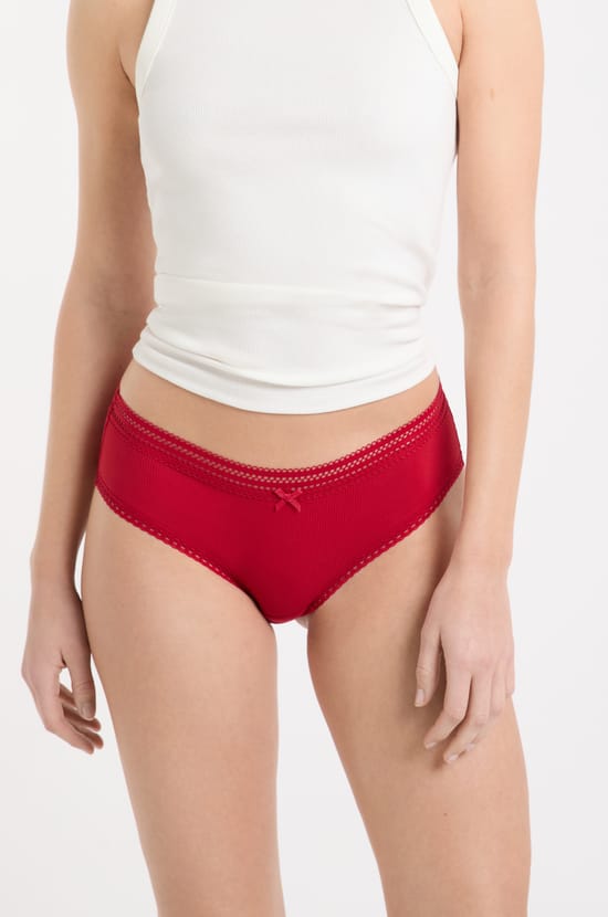 Microfibre Boyshort with Lace Details;${refinementColor}