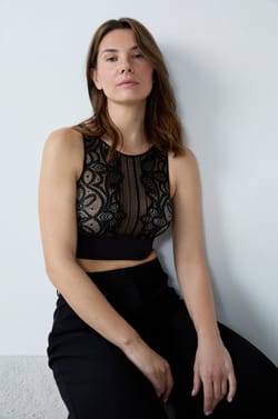 Top post-mastectomía de encaje;${refinementColor}