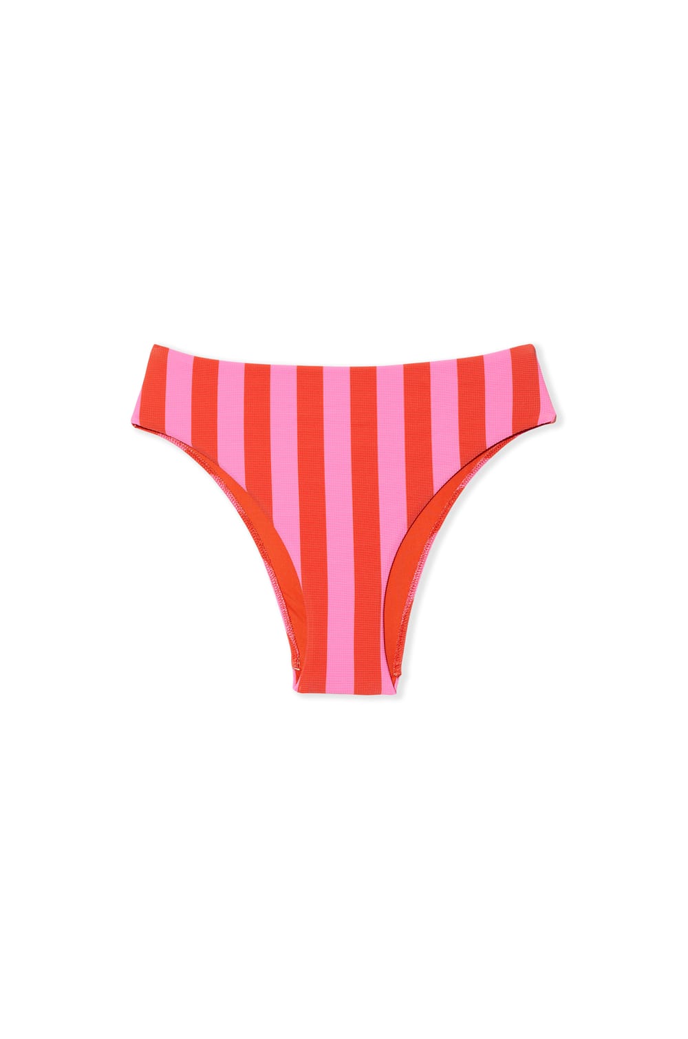 High-Waisted Striped Bikini Bottoms;${refinementColor}