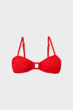 Brassière haut de maillot détail anneau;${refinementColor}