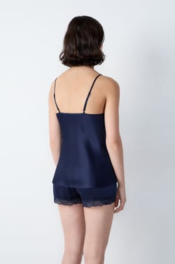 Silk Camisole with Lace Details;${refinementColor}