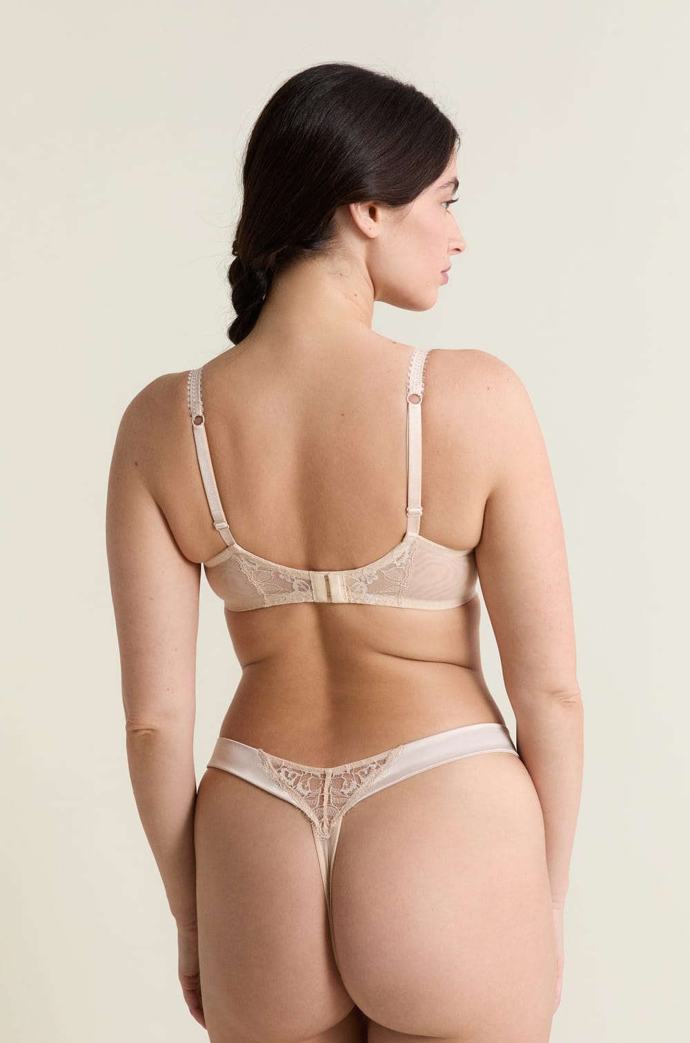 Balconette Bra in Tulle and Satin;${refinementColor}