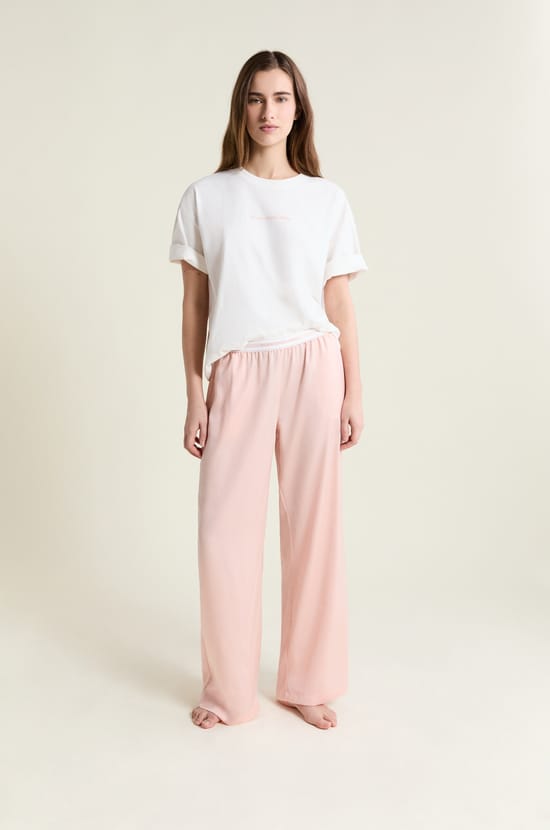 Pantalon de pyjama taille &eacute;lastique "move, smile, sleep;${refinementColor}