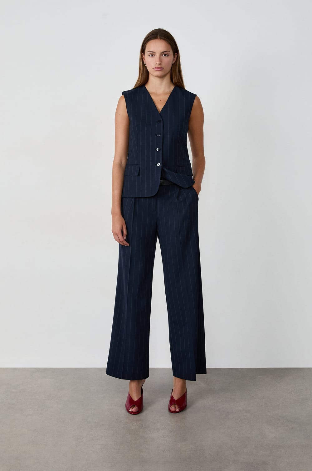 Pantalon à rayures;${refinementColor}