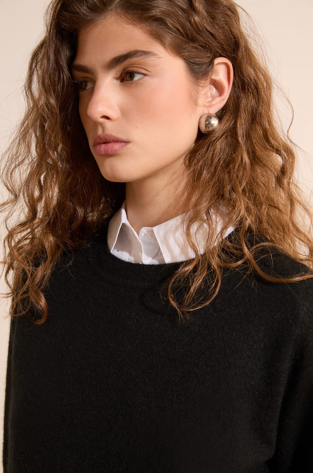 Pull col rond 100% cachemire;${refinementColor}