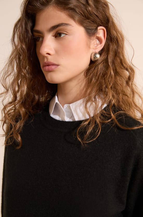 Pull col rond 100% cachemire;${refinementColor}
