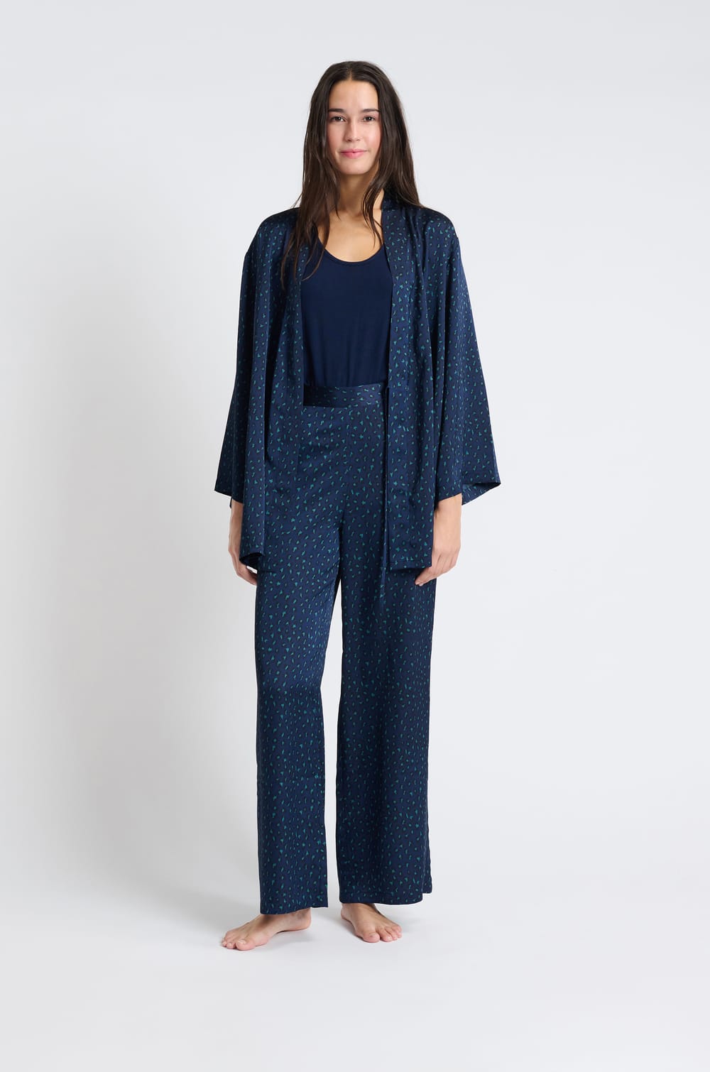 Pantalon de pyjama satiné;${refinementColor}
