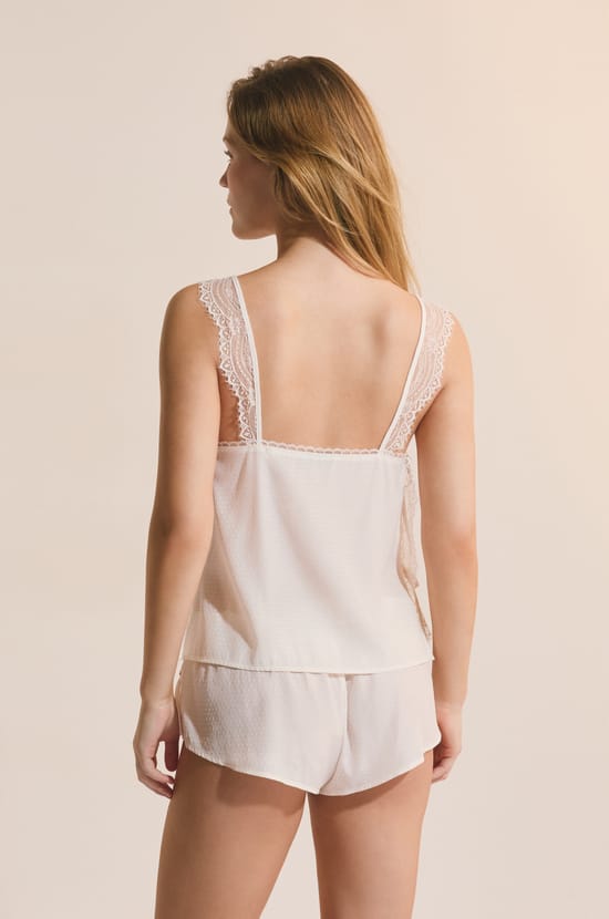 Top de pyjama avec d&eacute;tail en dentelle;${refinementColor}