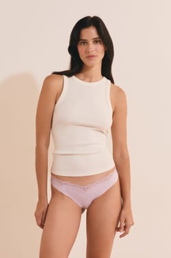 Culotte avec d&eacute;tail dentelle;${refinementColor}