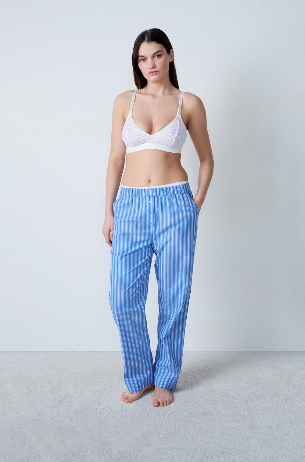 Soutien-gorge triangle sans armatures de maternité, clips d'allaitement;${refinementColor}