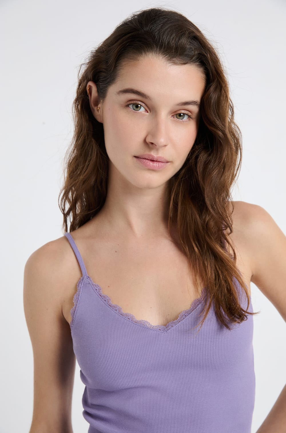 Ribbed Cotton Camisole;${refinementColor}