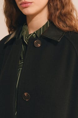 Manteau long droit avec boutons;${refinementColor}
