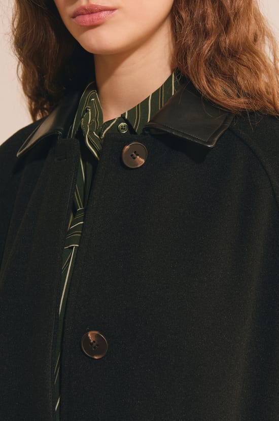 Manteau long droit avec boutons;${refinementColor}