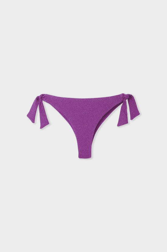 Tie-side Brazilian bikini bottom iridescent swimwear;${refinementColor}