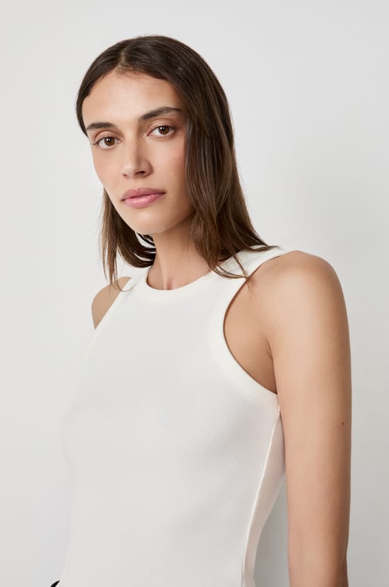 Débardeur côtelé en coton;${refinementColor}