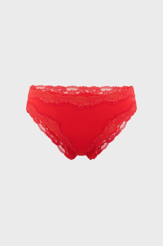 Microfibre Brief with Lace Details;${refinementColor}