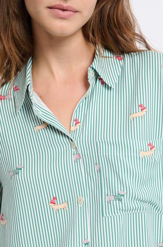 Chemise de pyjama à motifs;${refinementColor}