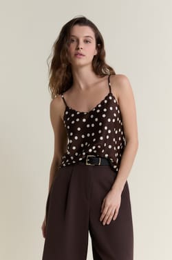 Caraco satin&eacute; &agrave; pois;${refinementColor}