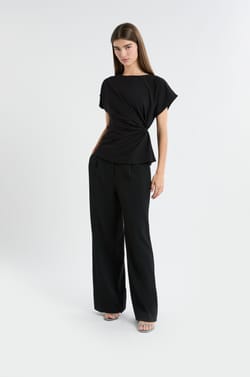 T-shirt drap&eacute; avec noeud;${refinementColor}