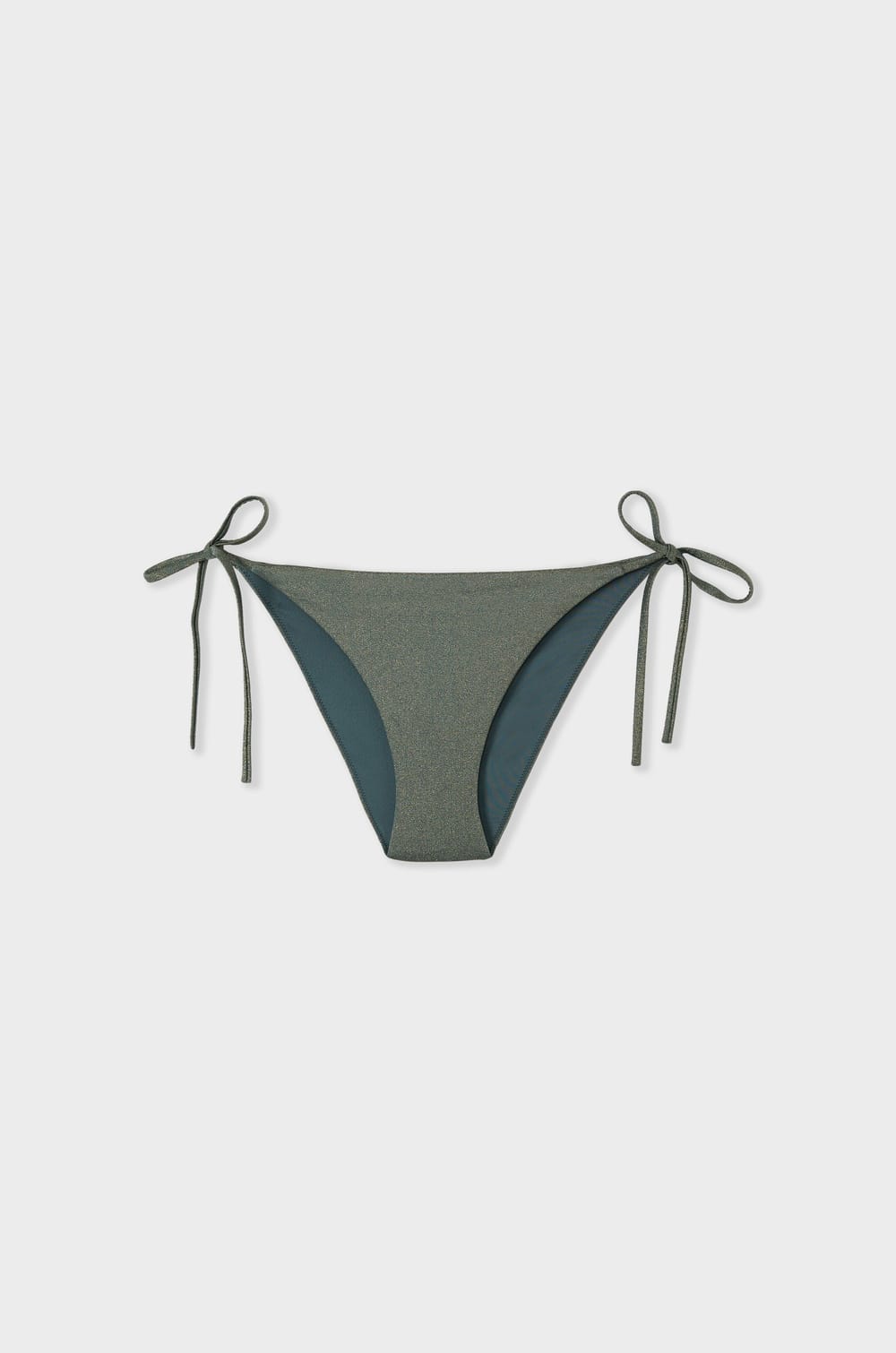 Glittery Brazilian tie-side bikini bottom;${refinementColor}