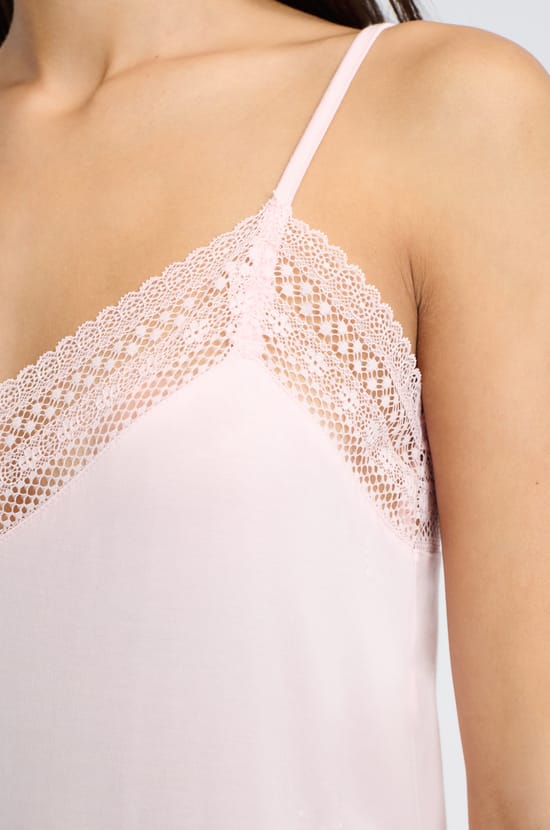 Lace Neckline Nightdress;${refinementColor}