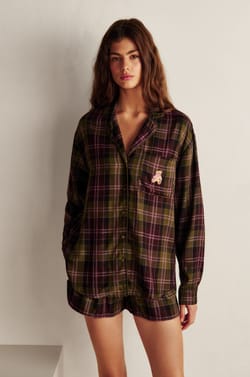 Chemise de pyjama &agrave; carreaux ;${refinementColor}