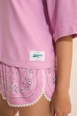 T-shirt de pyjama manches courtes en coton;${refinementColor}