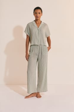 Chemise de pyjama &agrave; rayures;${refinementColor}