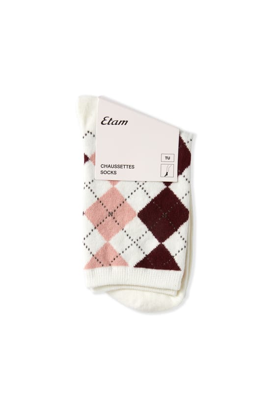 Chaussettes &agrave; motifs avec coton;${refinementColor}
