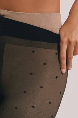 Collant semi-opaque &agrave; pois;${refinementColor}