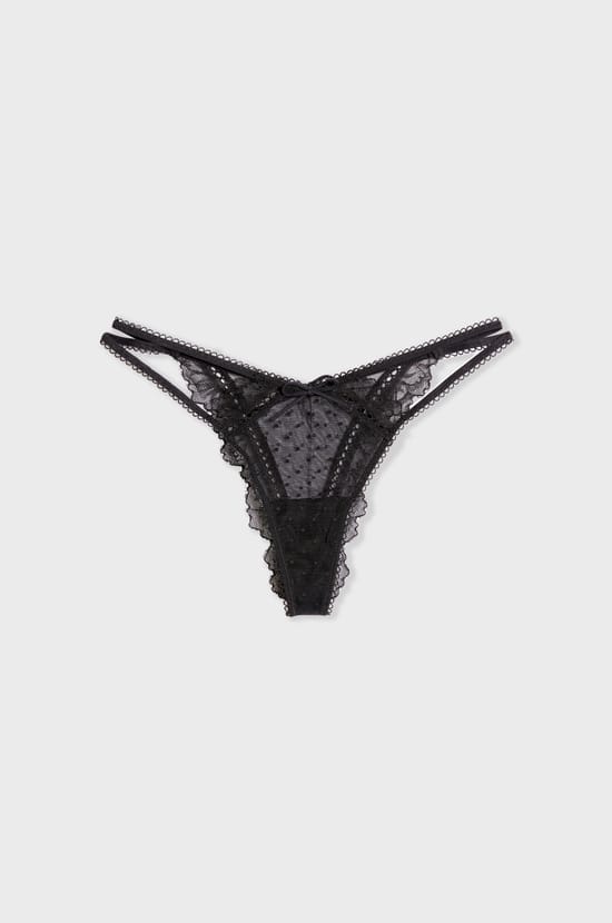 Tanga in Tulle and Lace;${refinementColor}